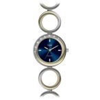   Ceas damă fashion Q&Q quartz, carcasă și brățară bicolor, cadran albastru F641J402Y