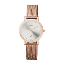   Ceas damă Q&Q quartz, carcasă și brățară culoare rosegold, cadran alb A419J011Y