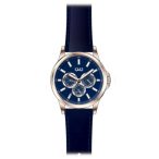   Ceas bărbătesc Q&Q quartz, carcasă culoare rosegold, curea și cadran albastru AA32J102Y