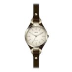   Ceas damă Q&Q quartz, carcasă aurie, curea maro, cadran alb QB17J100Y