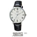   Ceas bărbătesc Q&Q quartz, carcasă argintie, curea neagră, cadran argintiu QA20J307Y