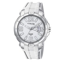   Ceas bărbătesc Q&Q quartz, carcasă argintie, curea albă, cadran alb DG16J304Y