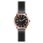   Ceas bărbătesc Q&Q quartz, carcasă culoare rosegold, curea neagră, cadran negru QA98J112Y