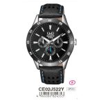   Ceas bărbătesc Q&Q quartz, carcasă argintie, curea neagră, cadran negru CE02J522Y