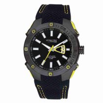   Ceas bărbătesc Q&Q quartz, carcasă argintie, curea neagră, cadran negru DB24J512Y