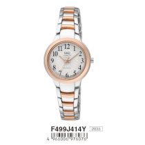   Ceas damă Q&Q quartz, carcasă și brățară bicolor, cadran alb F499J414Y