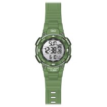   Ceas bărbătesc Q&Q plastic, quartz/LCD, carcasă și brățară verde M124J008Y