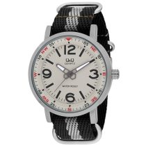   Ceas bărbătesc Q&Q quartz, curea textil, carcasră argintiu, Q892J503Y