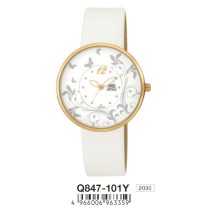 Ceas damă Q&Q quartz, carcasă aurie, Q847-101Y