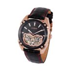   Ceas de bărbați automatic ASTRON, curea din piele, carcasă culoare rose gold