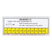 Menetes T stift 1.2*8-28 arany színű, szett / 55 db