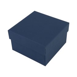   Logó nélküli karóra doboz, kék papír borítású külső, belül fehér párnával