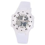   Ceas de damă Tiko Time, material plastic, mecanism quartz, culoare albă, afisaj LCD