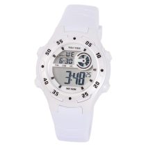   Ceas de damă Tiko Time, material plastic, mecanism quartz, culoare albă, afisaj LCD