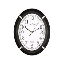   Ceas de perete Tiko Time negru, mecanism quartz silențios (sweep)