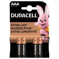 Duracell Basic mikroelem, AAA 1,5 V, 4db/bliszter